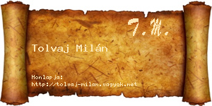 Tolvaj Milán névjegykártya